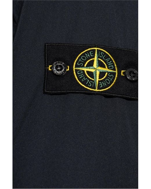 Stone Island Blue Insulated Jacket 'Micro Twill' for men