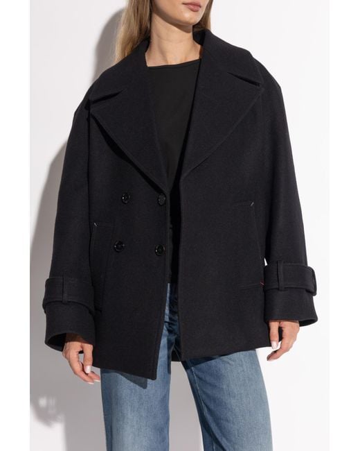 Victoria Beckham Black Wool Coat