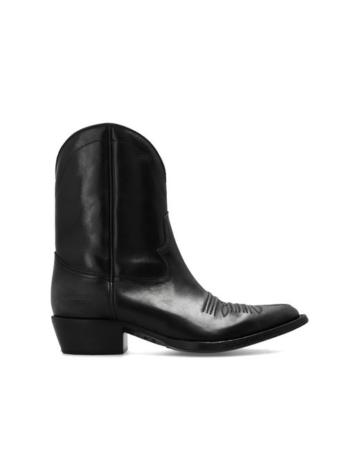 DSquared² Black Leather Cowboy Boots for men
