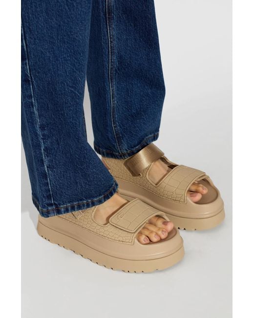 Ugg Natural 'Goldenglow Embossed' Sandals
