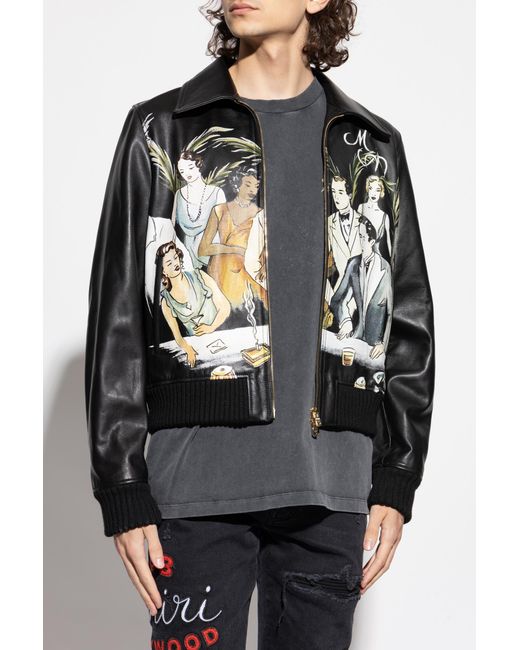 Amiri Black Leather Jacket for men