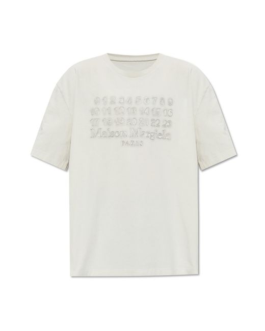 Maison Margiela White T-Shirt With Logo for men