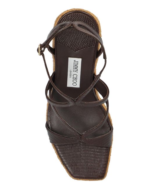 Jimmy Choo Brown Ayla Wedge Sandals