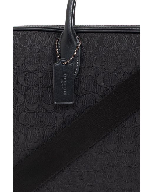 COACH Black Document Bag for men