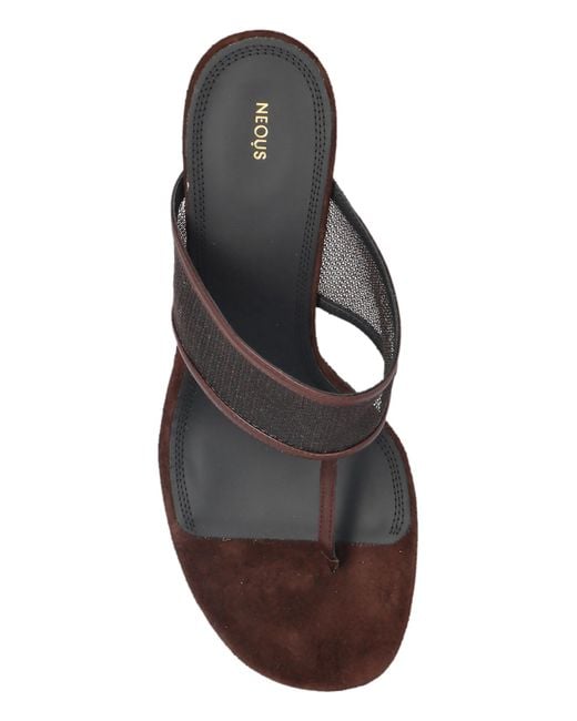 Neous Black Heeled Mules 'Vena'