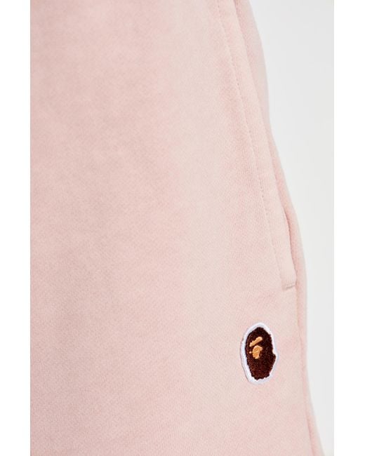 A Bathing Ape Pink Logo Shorts