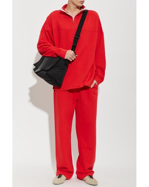 Jacquemus Red Cotton Turtleneck 'Rond Carre' for men