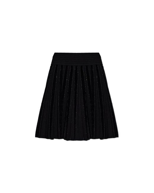 Balmain Black Skirt With Shimmering Sequins