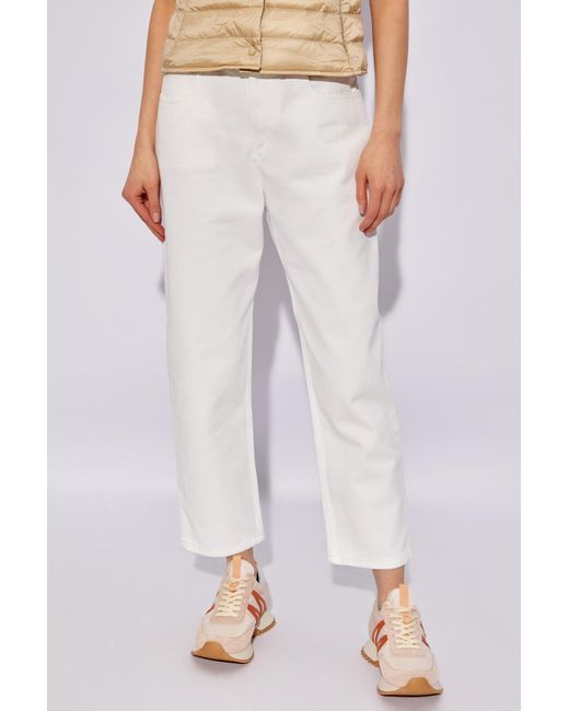Moncler White High-rise Jeans,