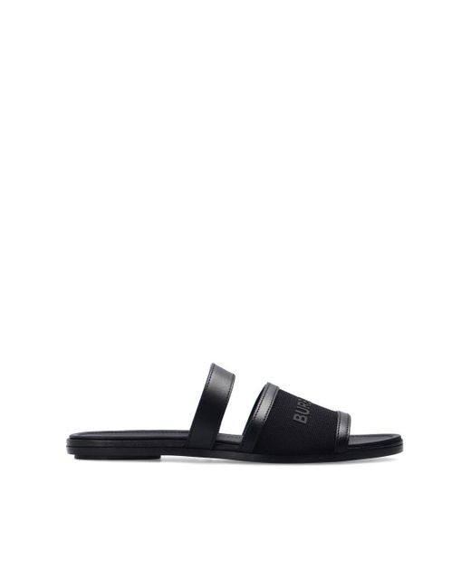Burberry Slides With Logo in Black | Lyst