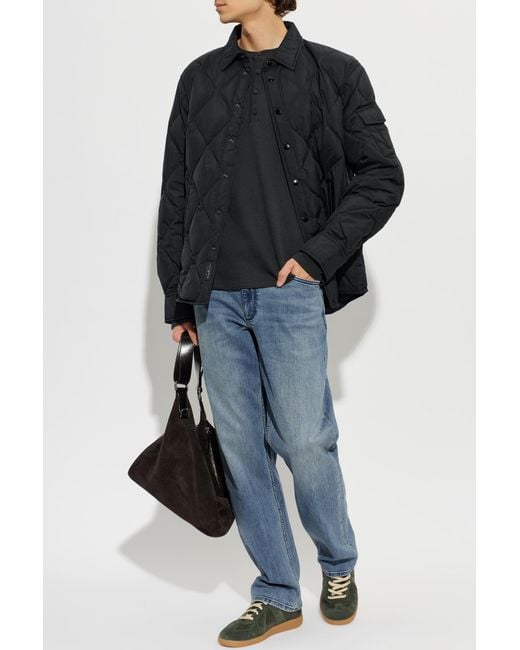 Rag & Bone Black Quilted Jacket With Collar for men