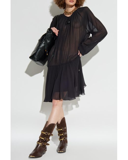 Isabel Marant Black Transparent Dress "Bess"