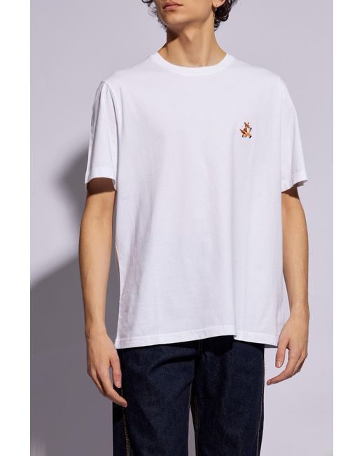 Maison Kitsuné White T-Shirt With Logo for men
