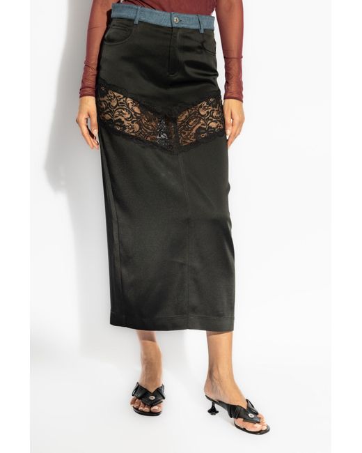 Blumarine Black Skirt Made Of Combined Materials