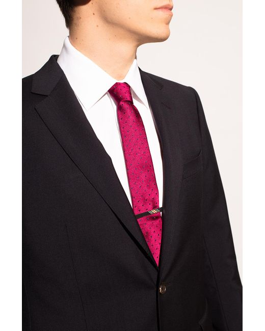 Burberry Metallic Tie Clip With Logo for men