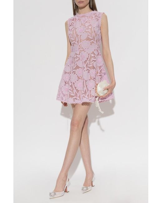 Self-Portrait Pink Lace Dress