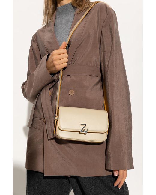 Zadig & Voltaire Leather 'zv Initiale Mini' Shoulder Bag in Beige (Brown) Lyst