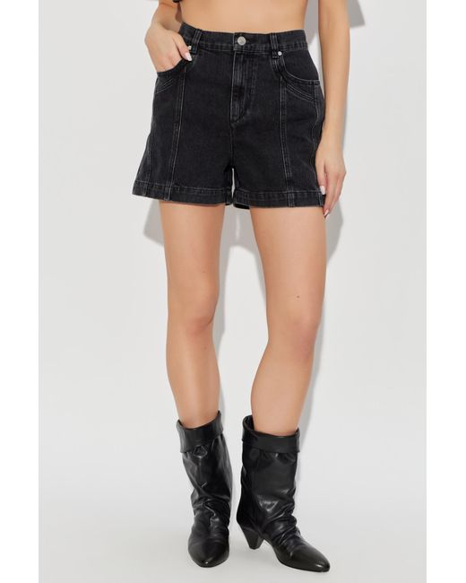 Isabel Marant Black 'Joely' Denim Shorts