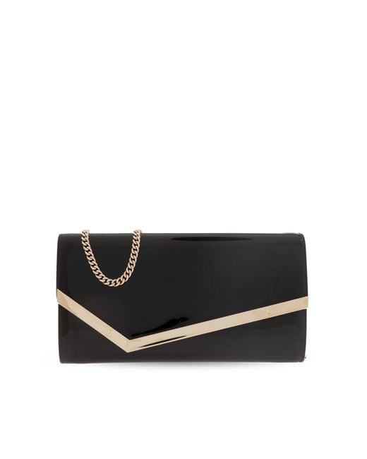 Jimmy Choo Black 'Emmie' Wallet On Chain
