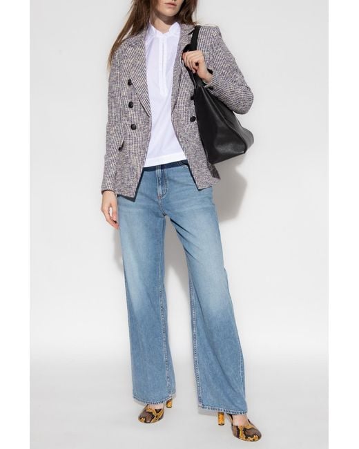Rag & Bone Blue 'Audrey' Wide Leg Jeans