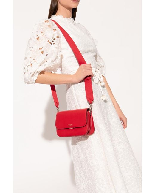 Kate Spade Leather 'buddie Medium' Shoulder Bag in Red Lyst