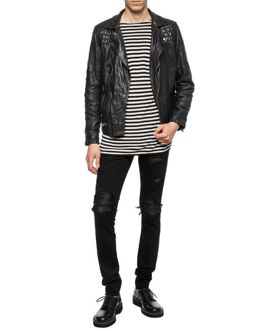 AllSaints 'conroy' Leather Jacket in Black for Men | Lyst