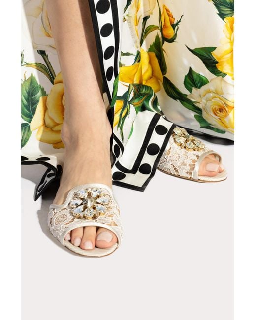 Dolce & Gabbana White Slippers 'Bianca'