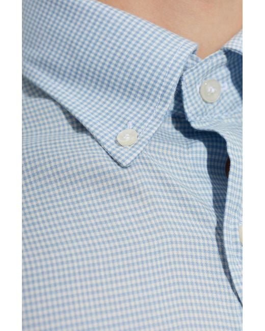 Paul & Shark Blue Checked Pattern Shirt for men