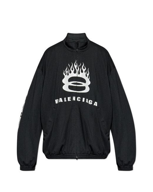 【BALENCIAGA】ロゴ スウェット ジャケット ブラック Balenciaga Jacket With Printed Logo in Black for Men | Lyst