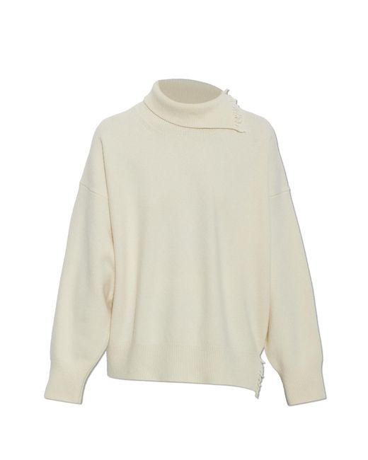 Rohe White Wool Turtleneck With Fringes