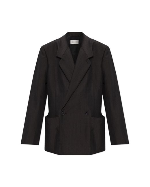 Lemaire Black Double-Breasted Blazer