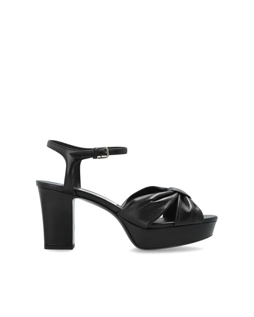 Jimmy Choo Black 'Heloise 80' Platform Sandals
