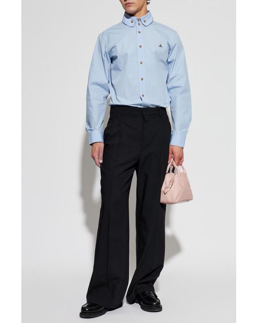 Vivienne Westwood Blue Shirt With Logo for men
