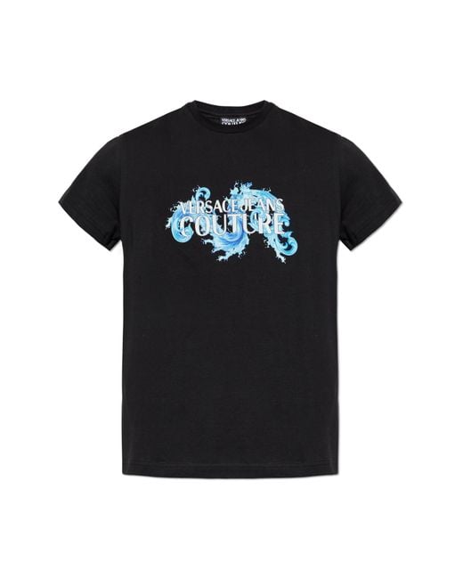 Versace Jeans Couture Black T-Shirt With Print for men