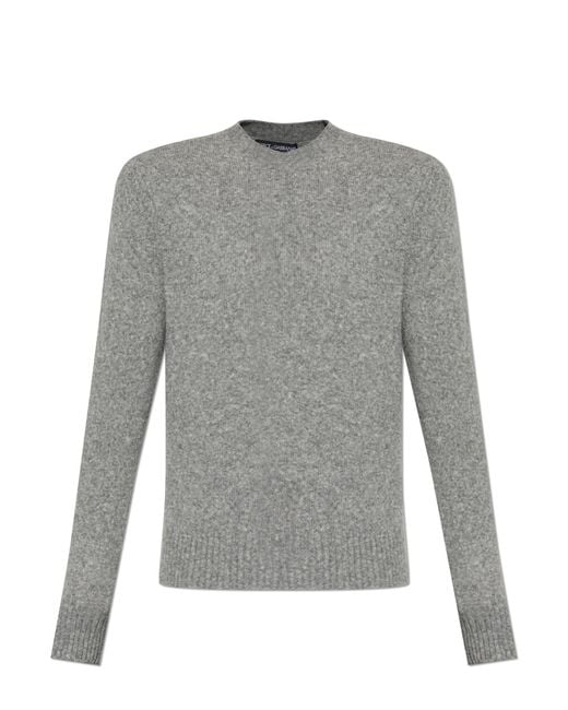 Dolce & Gabbana Gray Sweater With A Crew Neckline for men