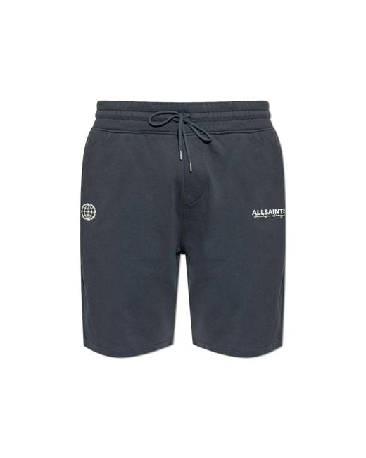 AllSaints Blue 'Emblem' Shorts for men