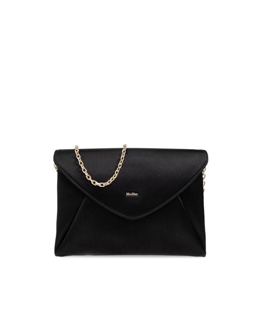 Max Mara Black Satin Clutch 'Envelope'
