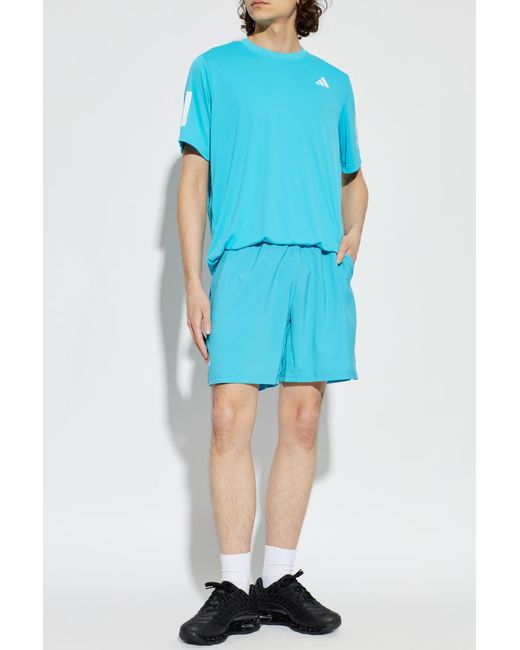 Adidas Originals Blue Shorts With Printed Logo for men