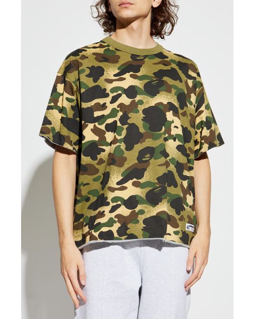 A Bathing Ape Gray T-Shirt With Logo for men