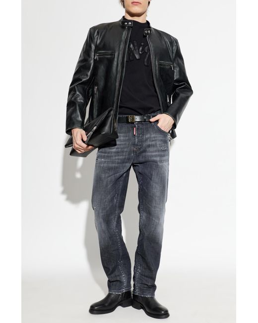 DSquared² Black T-Shirt With A Patch for men