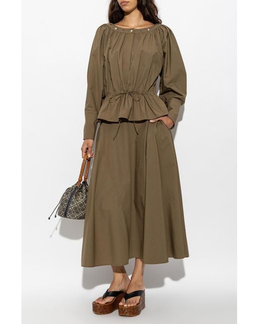 Tory Burch Green Long Sleeve Top