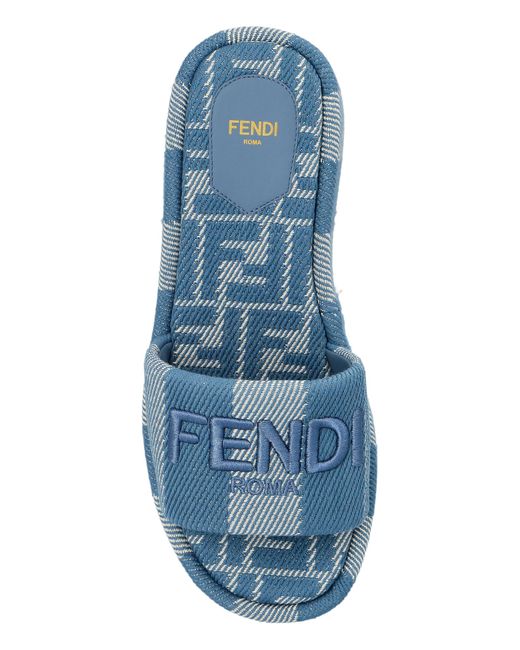 Fendi Blue Platform Sandals