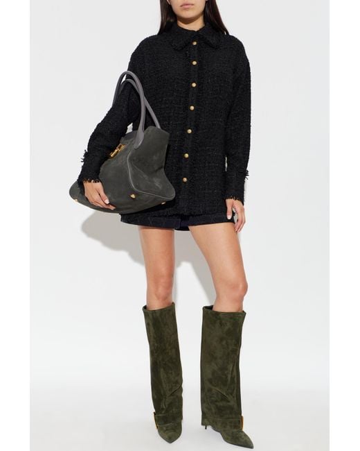 Balmain Black Tweed Shirt