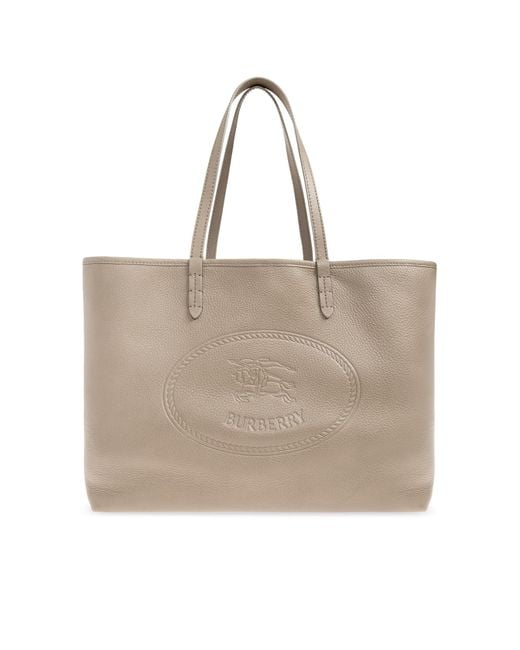 Burberry Gray "Highlands Medium" Shopper Bag
