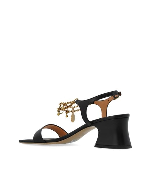 Chloé White Heeled Sandals "Charms"