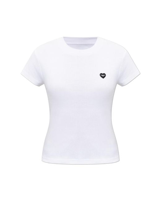 Carhartt White T-Shirt 'Small Heart Patch'