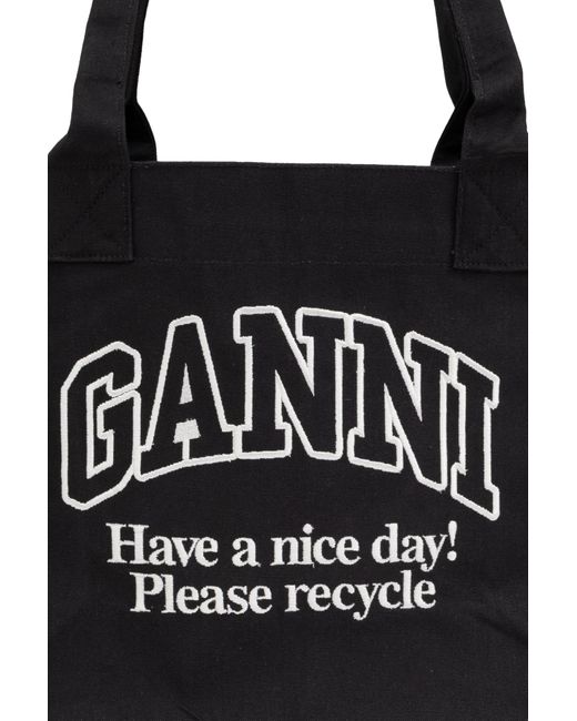 Ganni Black Shopper Type Bag