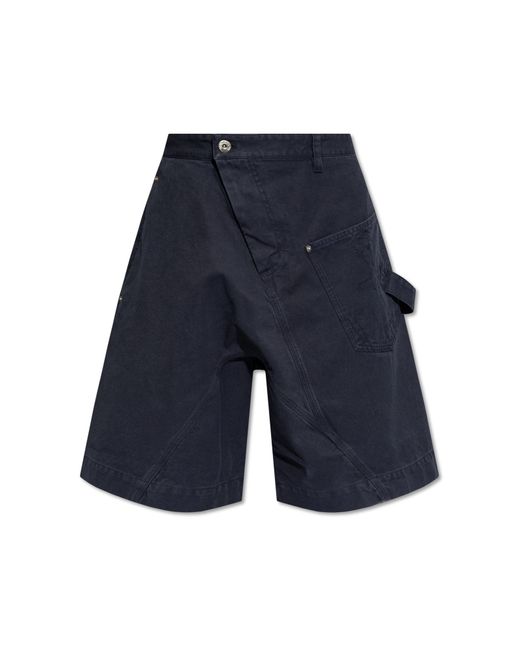 J.W. Anderson Blue Asymmetrical Shorts, for men