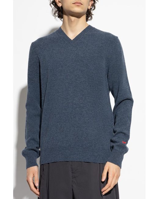 COMME DES GARÇONS PLAY Blue V-Neck Sweater