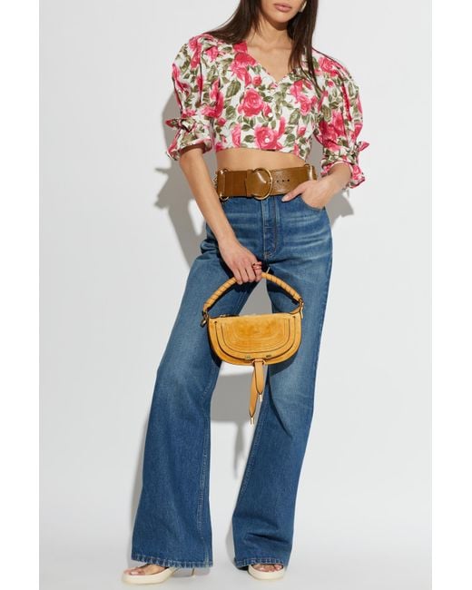 Chloé Red Short Top With A Floral Motif